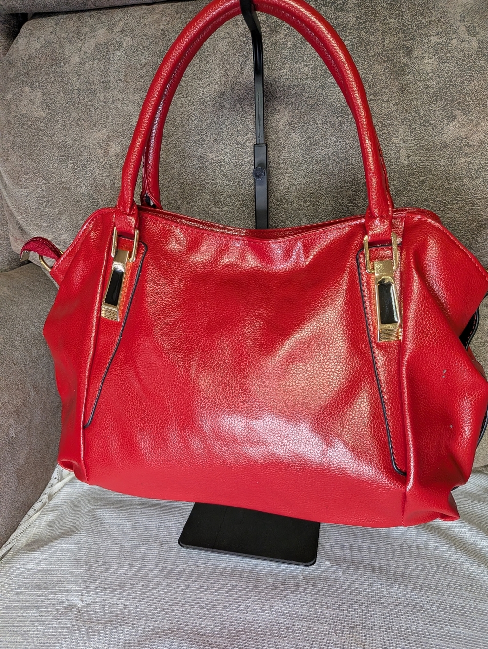 🍒 Cherry Red Smooth Vegan Leather Hobo Bag 🍒